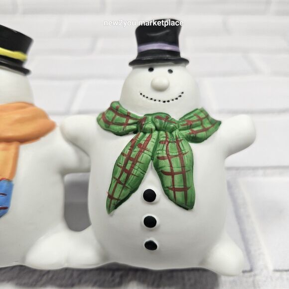 Dept 56 Ceramic Snowmen Figure Figurine  Christmas Holiday Hand Painted Colorful - Picture 10 of 16